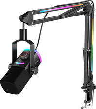 Gaming Microphone Kit, XLR/USB Dynamic PC Microphone with Boom Arm
