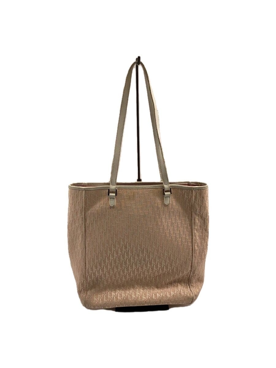 Vintage Christian Dior Pink Canvas Tote Bag from Japan