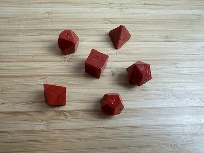 VTG Dungeons & Dragons D20 D10 D4 D12 D6 D8 Dice DARK RED Polyhedral Set D&D