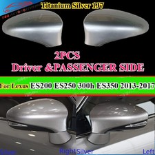 2PCS Titanium Silver Driver &PASSENGER Side Mirror Cover For Lexus ES 2013 -2017
