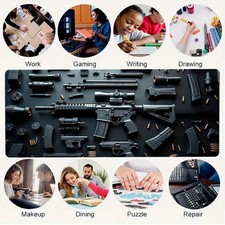 40 90cm Military-Themed Gaming Mouse Pad with Sniper Rifle,Assault Rifle Bul