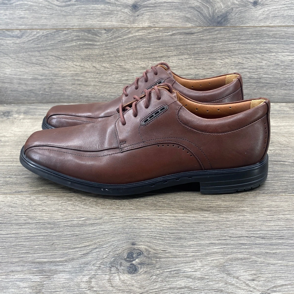 Clarks Unstructured Un Kenneth Brown Leather Moc Toe Oxford Mens 11 M Clarks Unstructured Men main image 4