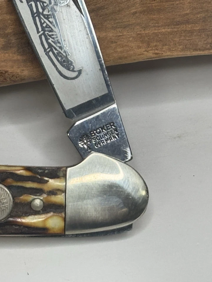 Boker Solingen, Germany Stag Canoe Knife . Good condition. - Image 2 of 4