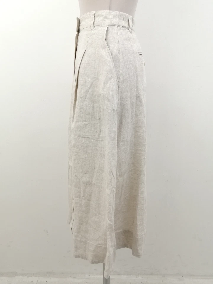 Comptoir Des Cotonniers Women's Skirt Size 8 Linen Long Button Pleat New F1 — 第 3/4 张图片