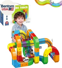 123PCS Trackfusion Magnetic Train Track Set - 3D anti Gravity Tracks & Cube Trac