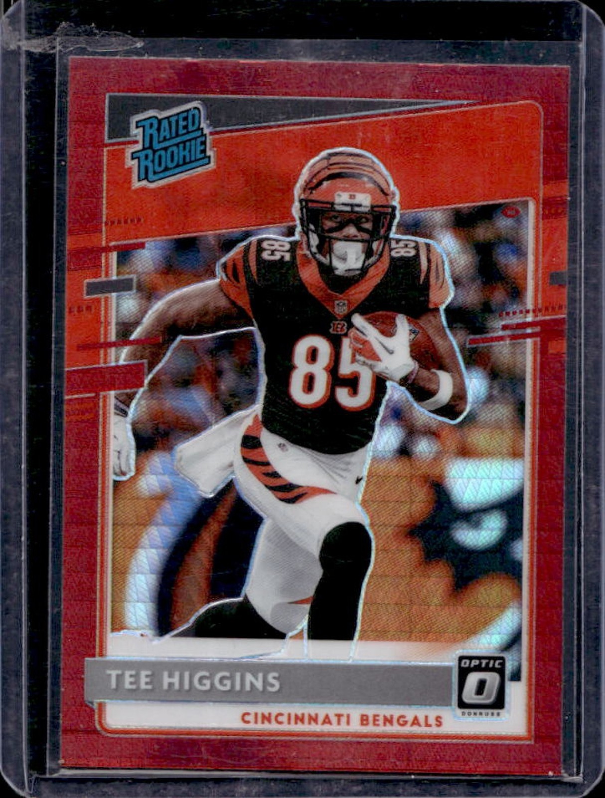 2020 Donruss Optic Tee Higgins Red Hyper Prizm Rookie RC #160 Bengals