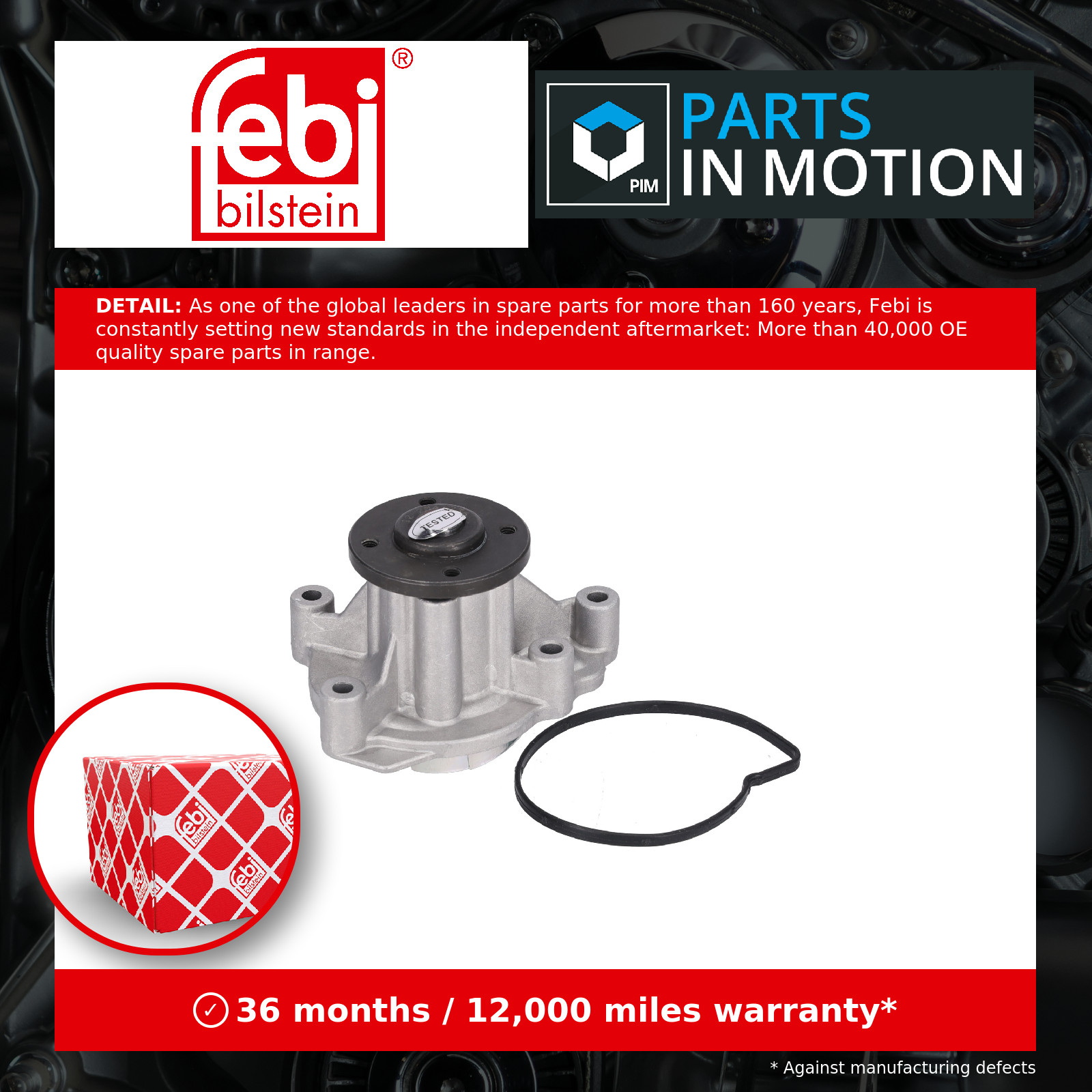 2x ✅Fits FEBI 24210 WATER PUMP WITH GASKET ⭐UK Seller⭐ - Image 5