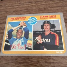 Joe Hesketh & Glenn Davis 1985 Fleer Baseball Rookie Card Expos Astros RC #652. rookie card picture