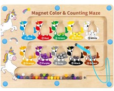 Magnetic Color and Number Maze,Uniorn Gifts for Girls,Montessori Toys for 2 3...