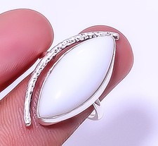 White Coral 925 Sterling Silver Artisan Handmade Ring Size Adjustable R59 