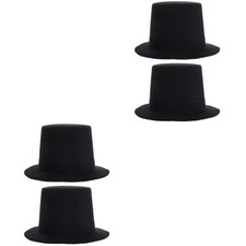 Set of 2 Mini Top Hat Doll Small Hats for Crafts Baby Dolls Accessories