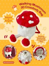 Cute Walking Mushroom Crossbody Bag Fantasy Cosplay Shoulder Purse