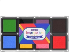 CraftyManor Mini 8 Color Pigment Ink Pads for Stamps, Fingerprint 8