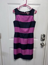 Banana Republic Women’s Color Block Sheath Dress Pink Navy Sleeveless Size 6