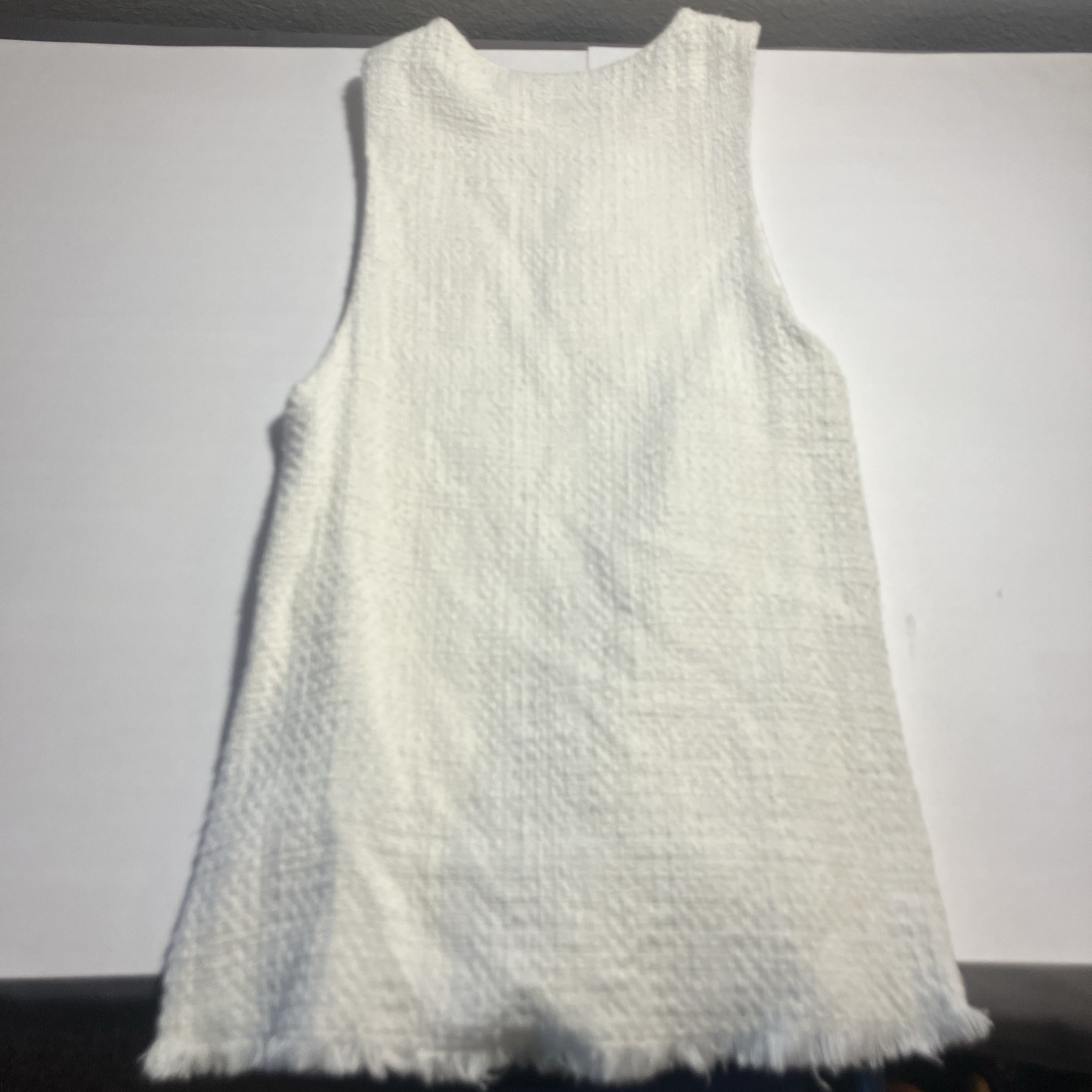 Zara Basic Extra Small White Knitted Crocheted Sh… - image 5