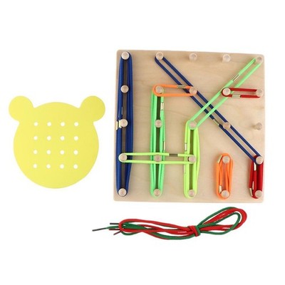 Holz Geoboard und Schnürbrett Set Kinder Lernspielzeug