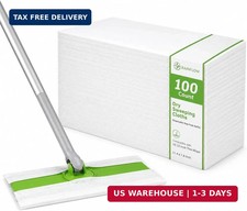 100 Count Dry Sweeping Cloths - Disposable Mop Refills Compatible 11.4 x 7.8 Inc