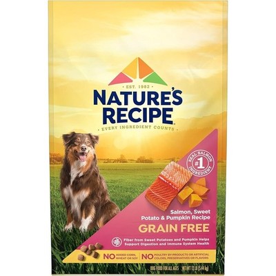 Grain Free Salmon Dog Food Dry Nutrition Healthy Digestion Skin Coat 12lb New