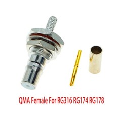 5X QMA Female Crimp RG174 RG316 LMR100 Right Angle Cable RF Coaxial Connector