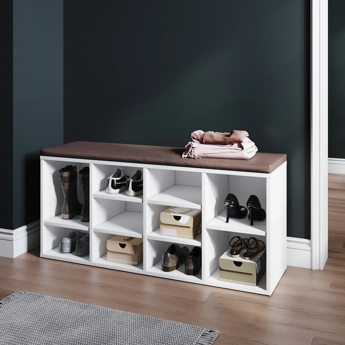 Modern Shoe Bench Storage Cabinet Rack Hallway Cupboard Organizer