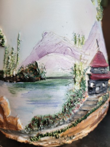 KEN OCORR POTTERY STUDIO LARGE JAPANESE ART INFLUENCE 3-D VASE 10.5" H - Picture 5 of 13