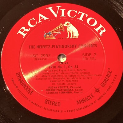 The Heifetz-Piatigorsky Concerts LP (1967) Mozart Turina Vinyl