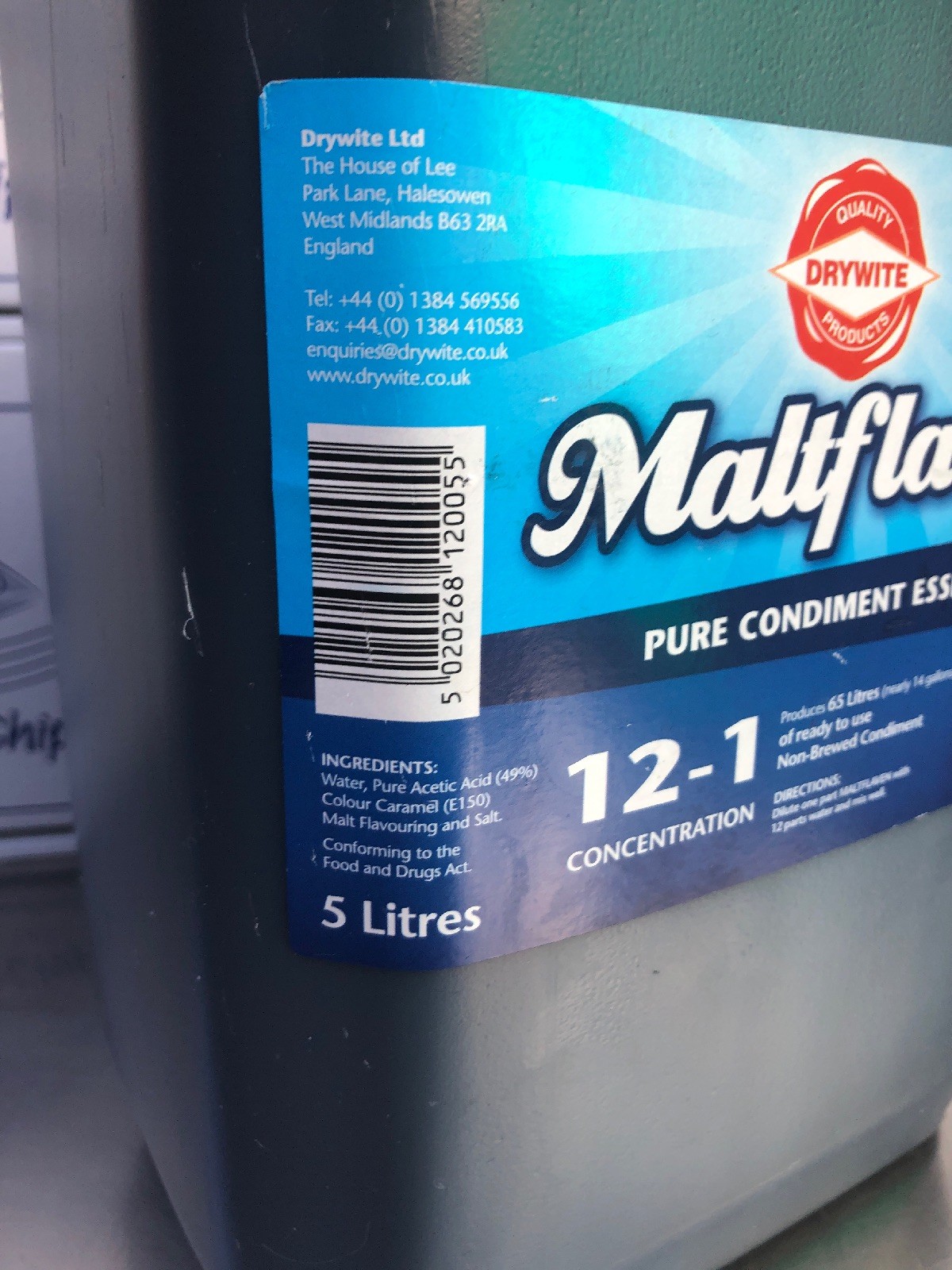 Drywite Maltfllaven 121 Concentrate Condiment Essence Fish & chip