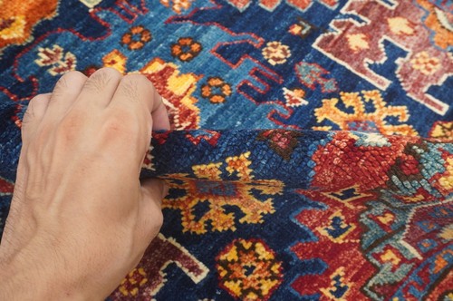 3 x 5 Fuß Marineblau Samarkand Orientalisch Afghanisch Handgeknüpft Traditionell Vorleger - Bild 12 von 15