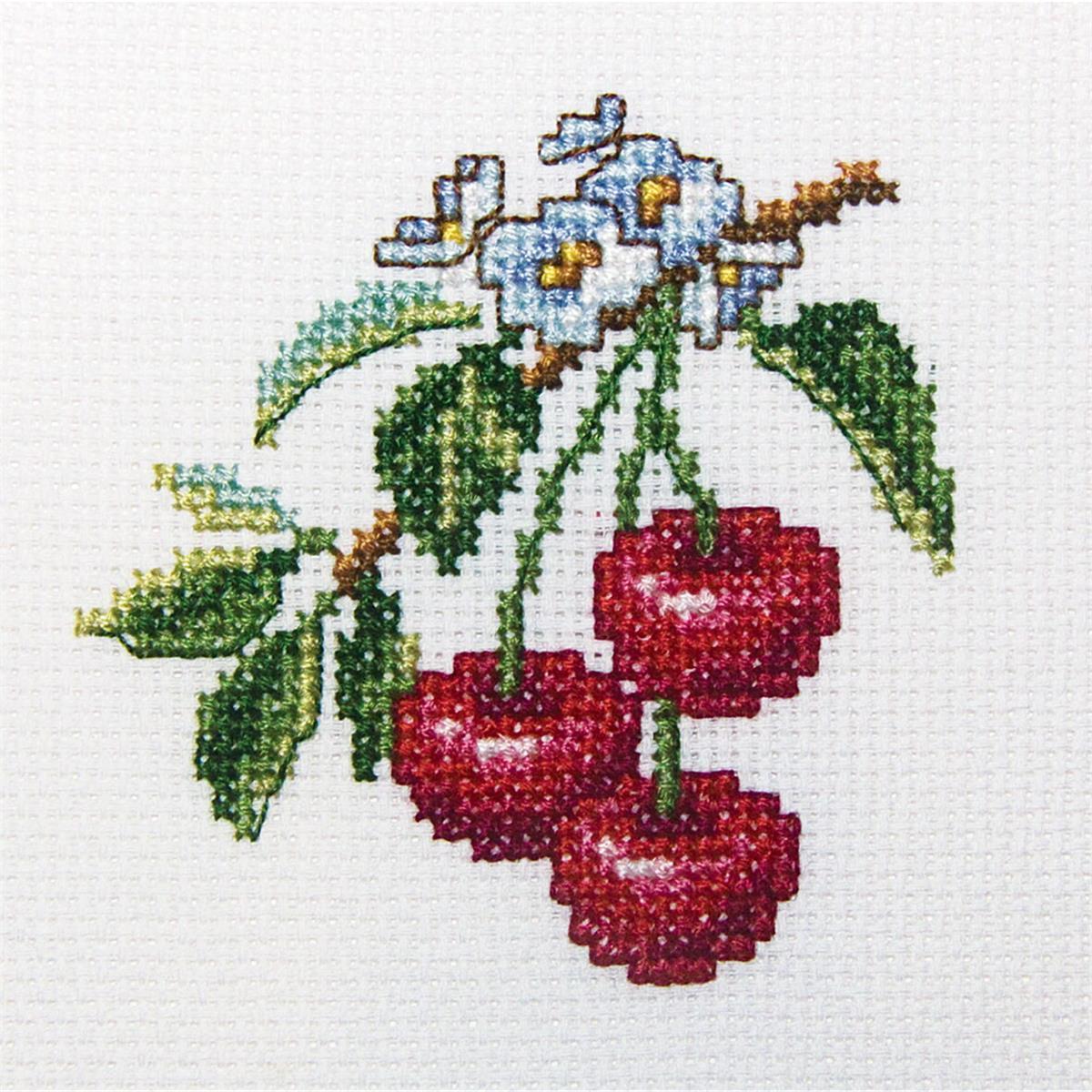 RTO counted Cross Stitch Kit ""Cherry"" H250, 10x10 cm, DIY