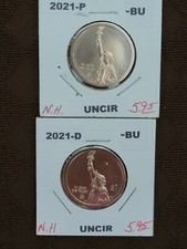 2021 P&D American Innovation New Hampshire Dollar "BU" From US Mint Roll in 2x2