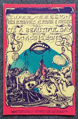 BG-138 Super Session Mike Bloomfield Al Kooper 1968 Postcard Fillmore Conklin