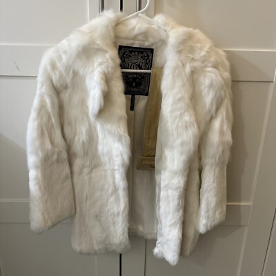 Guess Natural Real Rabbit Fur Coat Large