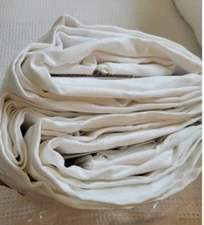 2 Pottery Barn Broadway 100% Cotton Curtain Panels 100x108 White Unlined READ