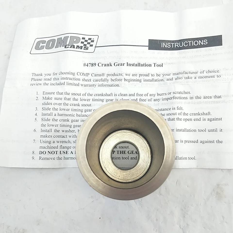 Herramienta de instalación de engranajes de manivela de acero COMP Cams 4789 OD 2,25" ID 1,725" profundidad 2,75" Foto 2 de 4
