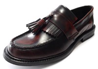 Ikon Selecta Mens Mod Skinhead Polished All Leather Tassle Loafers Oxblood Red = Ikon Selecta Mens Mod Skinhead Polished All Leather Tassle Loafers Oxblood Red =