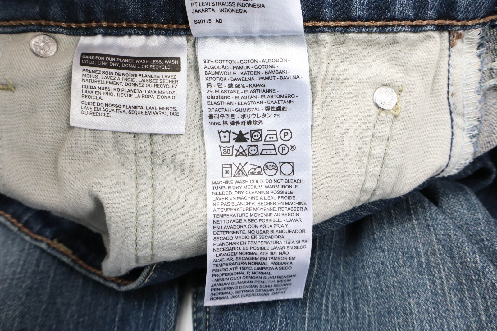 LEVI'S 505 Jeans Men's W36/~L29 Regular Fit Stretch Zip Fly Faded thumbnail 7