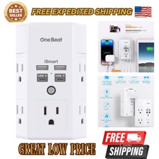 5 Outlet Extender Surge Protector Multi Plug Wall Adapter USB Charger Ports with