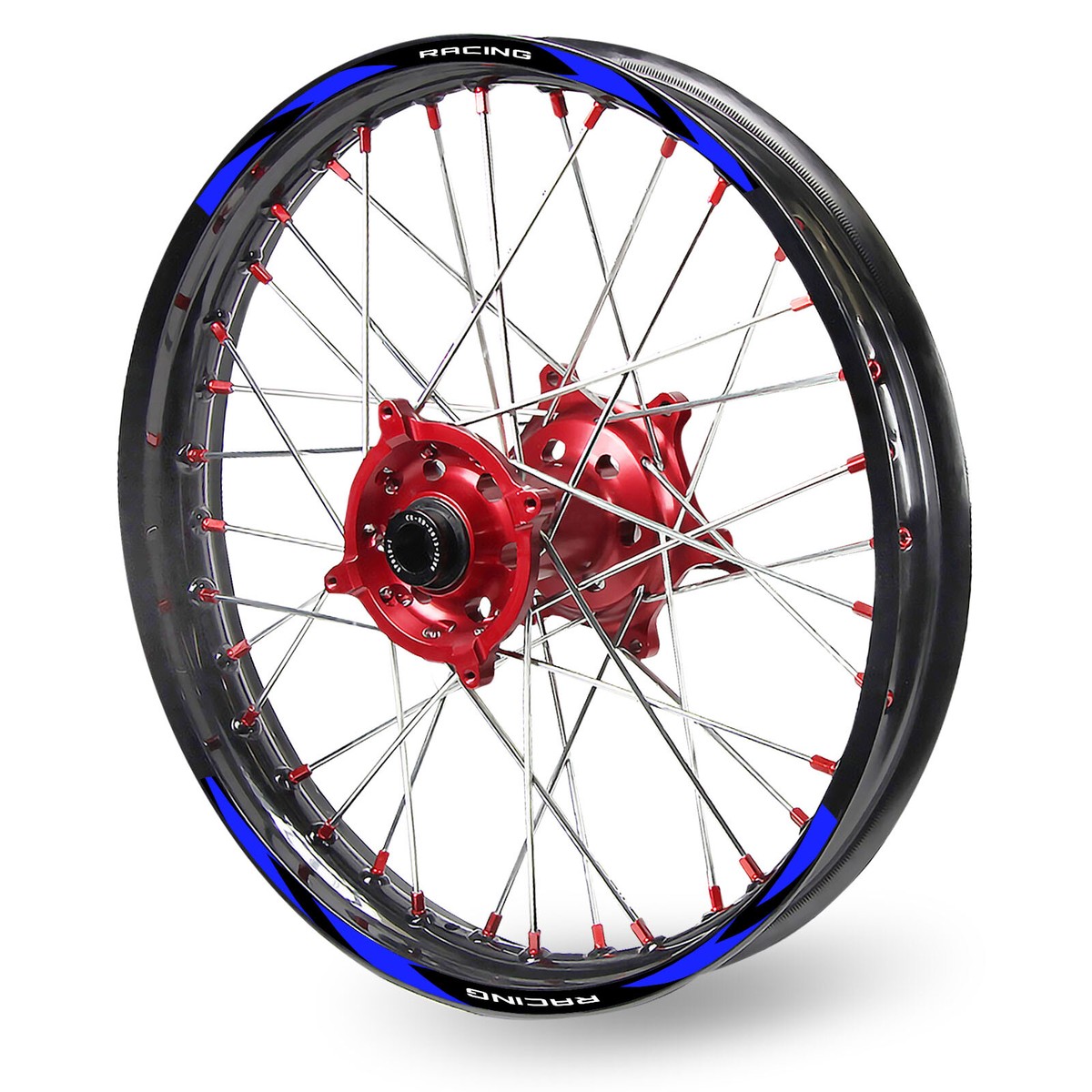 KETABAO Dirt Bike Rim Tape Decals - W02 Red Stickers For 21\" & 19\" Wheels, Fits RM125, RM250, RMZ250/450
