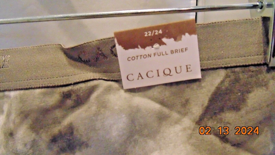 Ropa interior calzoncillos completos de algodón Cacique By Lane Bryant - gris tie dye -22-24 Foto 2 de 2