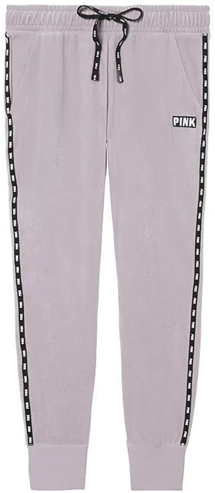 Pantalones de chándal ajustados de terciopelo rosa Victoria's Secret terciopelo lila grandes nuevos con etiquetas