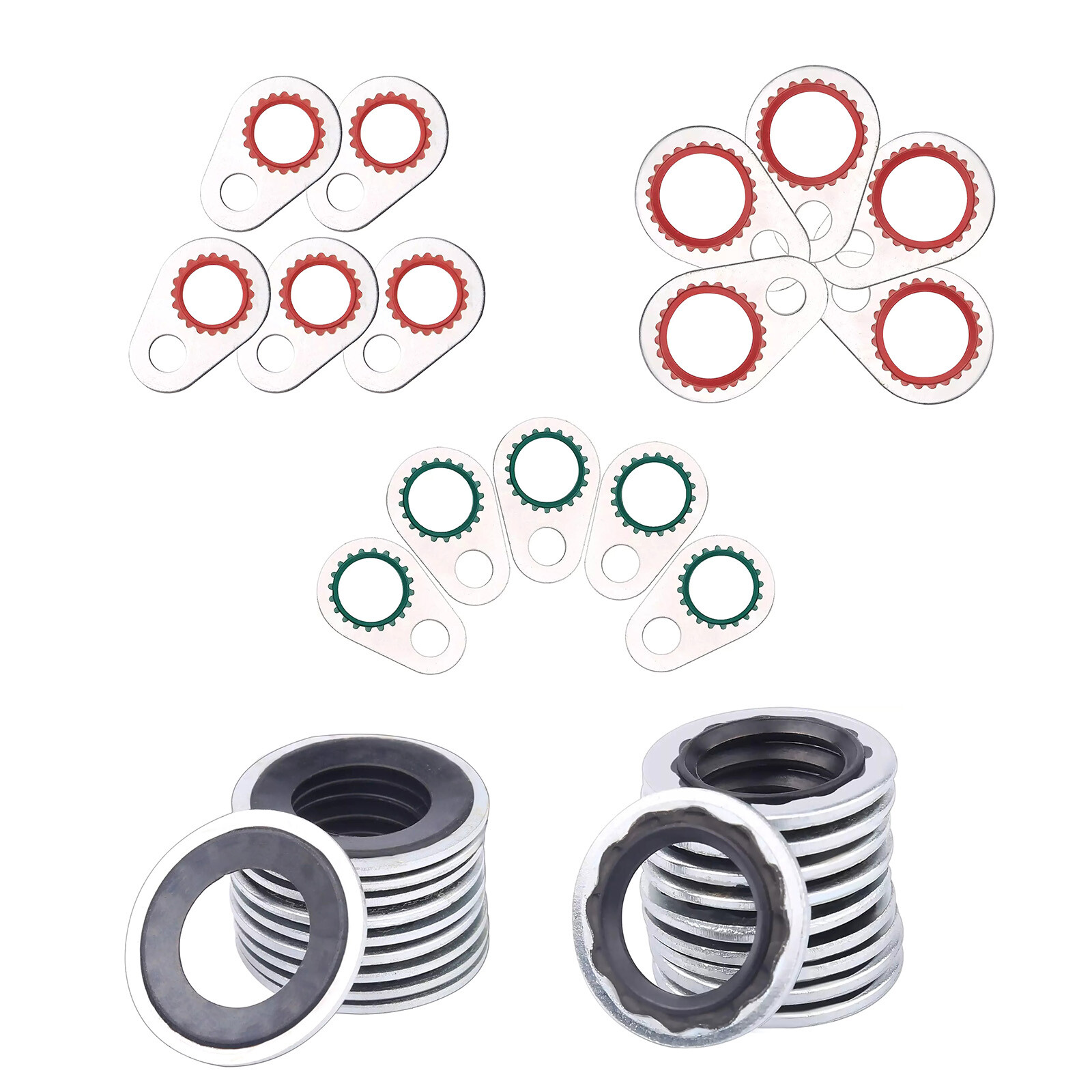 60-Piece AC Compressor Gasket and Washer Kit with 9 Sizes