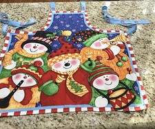BIB APRON  CHRISTMAS snowman/christmas gift design cottom