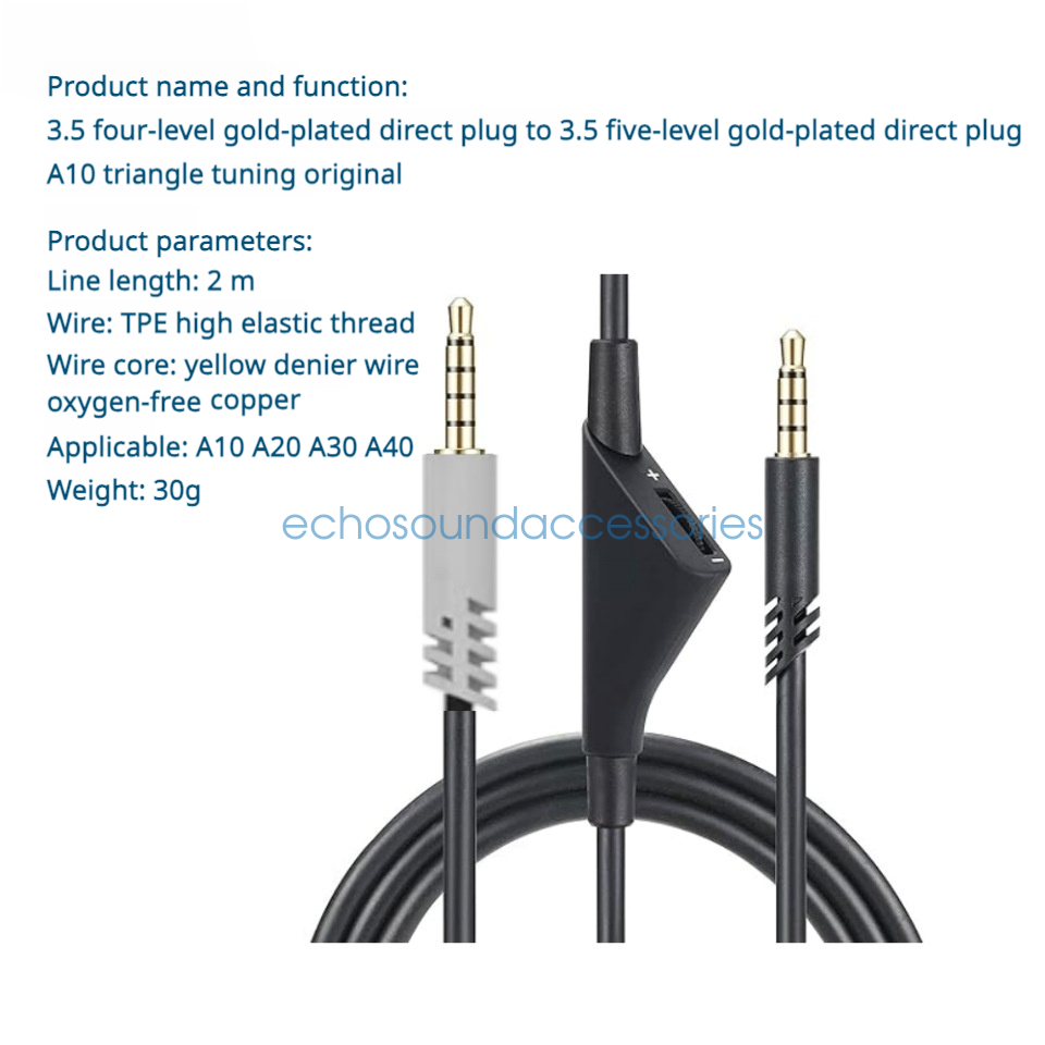 Audio Cable for Logitech Astro A10 A30 A40 Headphone Tuning Cable