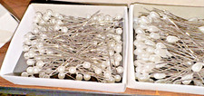 Corsage Pins Vtg. 2 box Wedding Boutique Pins Faux Pearl Teardrop Heads 2  Length