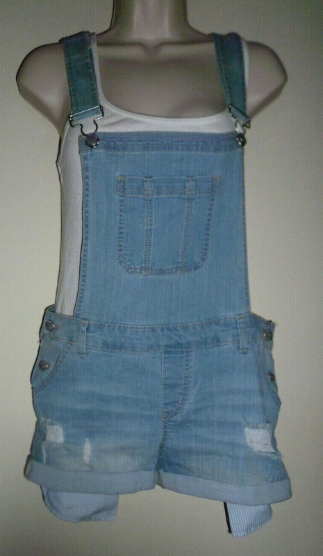 *WAX JEAN**Women Denim Jeans Short Overalls Jr Sz(M)100%Cotton*29%Poly*1%Spandex