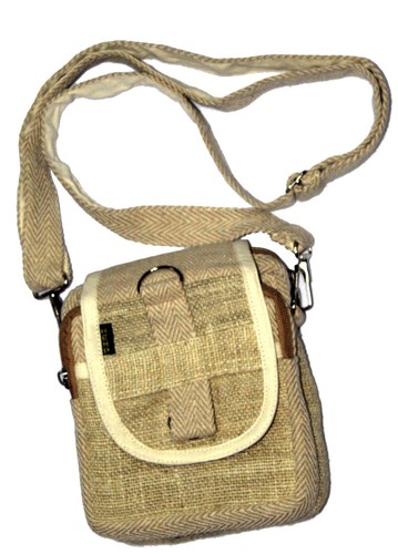 Bolso bandolera de hombro hecho a mano cáñamo del Himalaya pasaporte viaje bolso messeng - Imagen 7 de 10