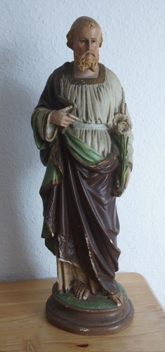 Figur aus Gips, Heiliger Josef, 45cm hoch, mit Macken