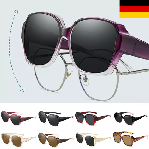 Polarisierte Clip On Sonnenbrille als Überzug für Sehhilfen Träger UV Schutz Neu - Bild 1 von 26