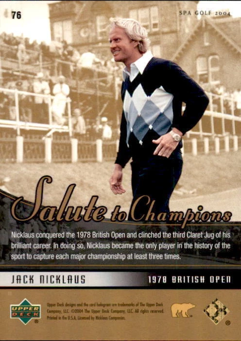 2004 SP Authentic #76 Jack Nicklaus SC #1571/1978 (ref 18293) - Image 2 of 2