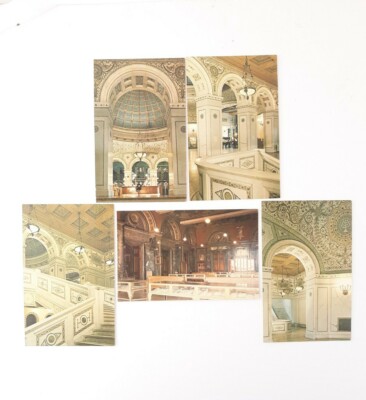 Chicago IL Central Library Interior Architecture Stairway Photo Postcards